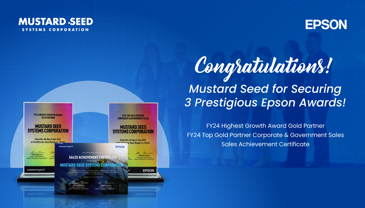 Mustard Seed Systems Corporation Secures Three Prestigious Epson Awards, Reinforcing Leadership in Government and Corporate Technology Solutions